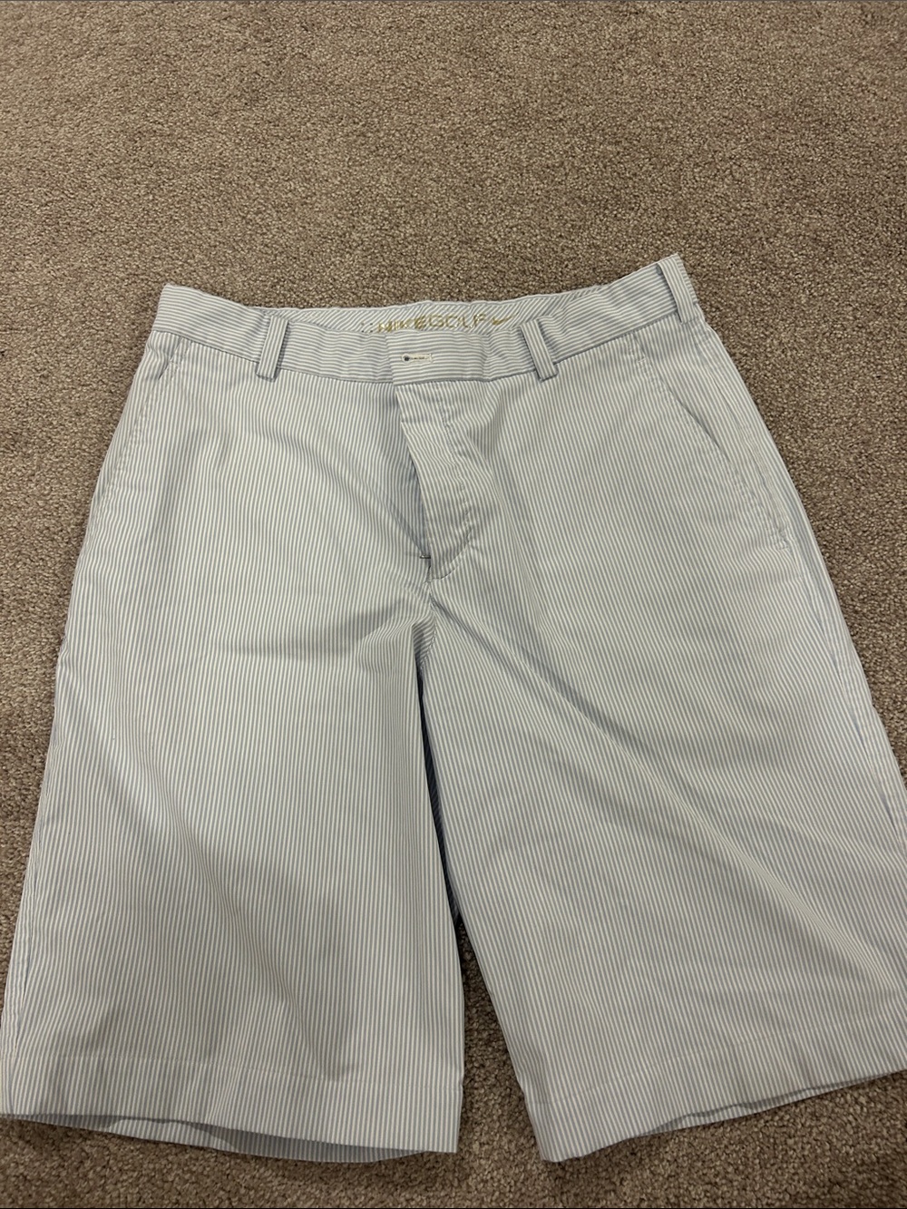 Nike Men's Light Blue Pinstripe Golf Shorts